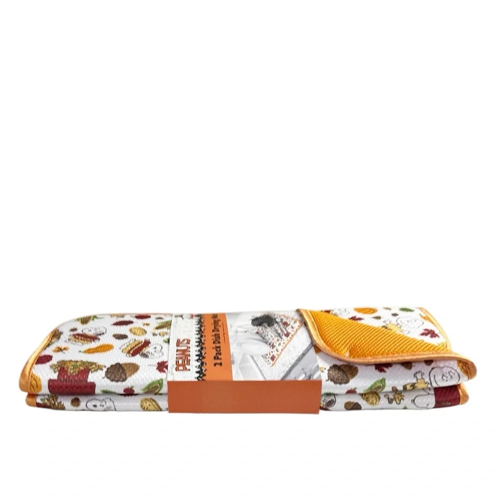 NEW Peanuts AUTUMN THEMED DISH DRYING MATS Set/2